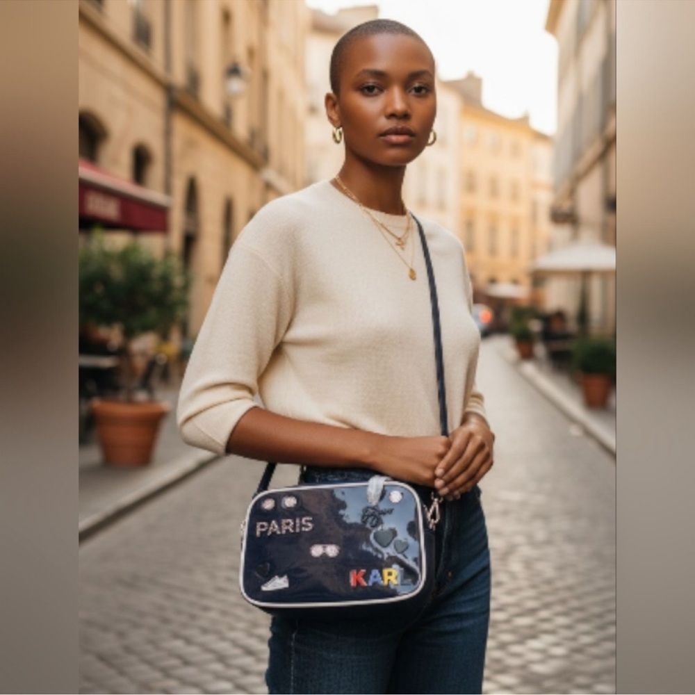 Karl Lagerfeld Navy 'Paris' Crossbody Bag - Picture 5 of 8